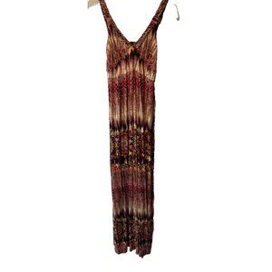 Cable & Gauge Colorful Sleeveless Knit Maxi Dress XS Boho Hippie Beach Festival
